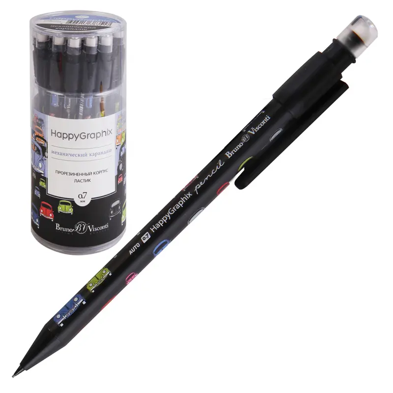 Bruno Visconti Happygraphix Arabalar Desenli Versatil Kalem 0.7mm 24 Lü Paket