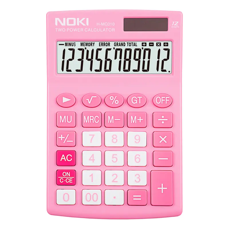 Noki MC010 Masaüstü Hesap Makinesi 12 Hane Pembe